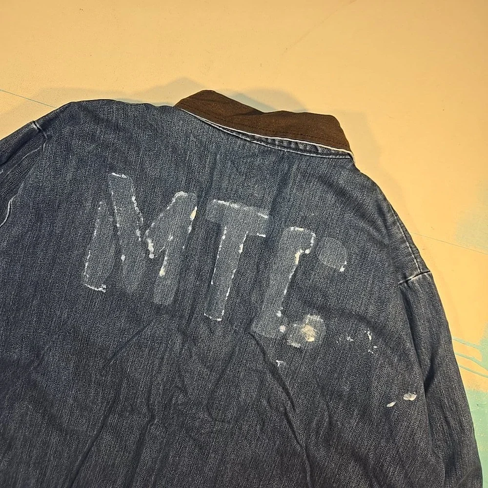 VTG 90s Bob Barker XXL Denim Blanket Lined Prison Chore Coat Brown Corduroy Jail - Picture 8 of 10